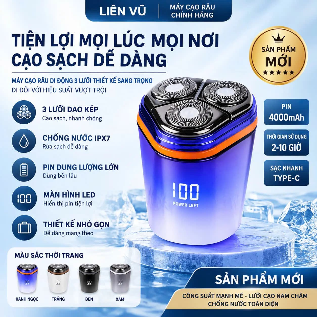 Máy cạo râu mini JINFEI SH-588 (3 đầu)