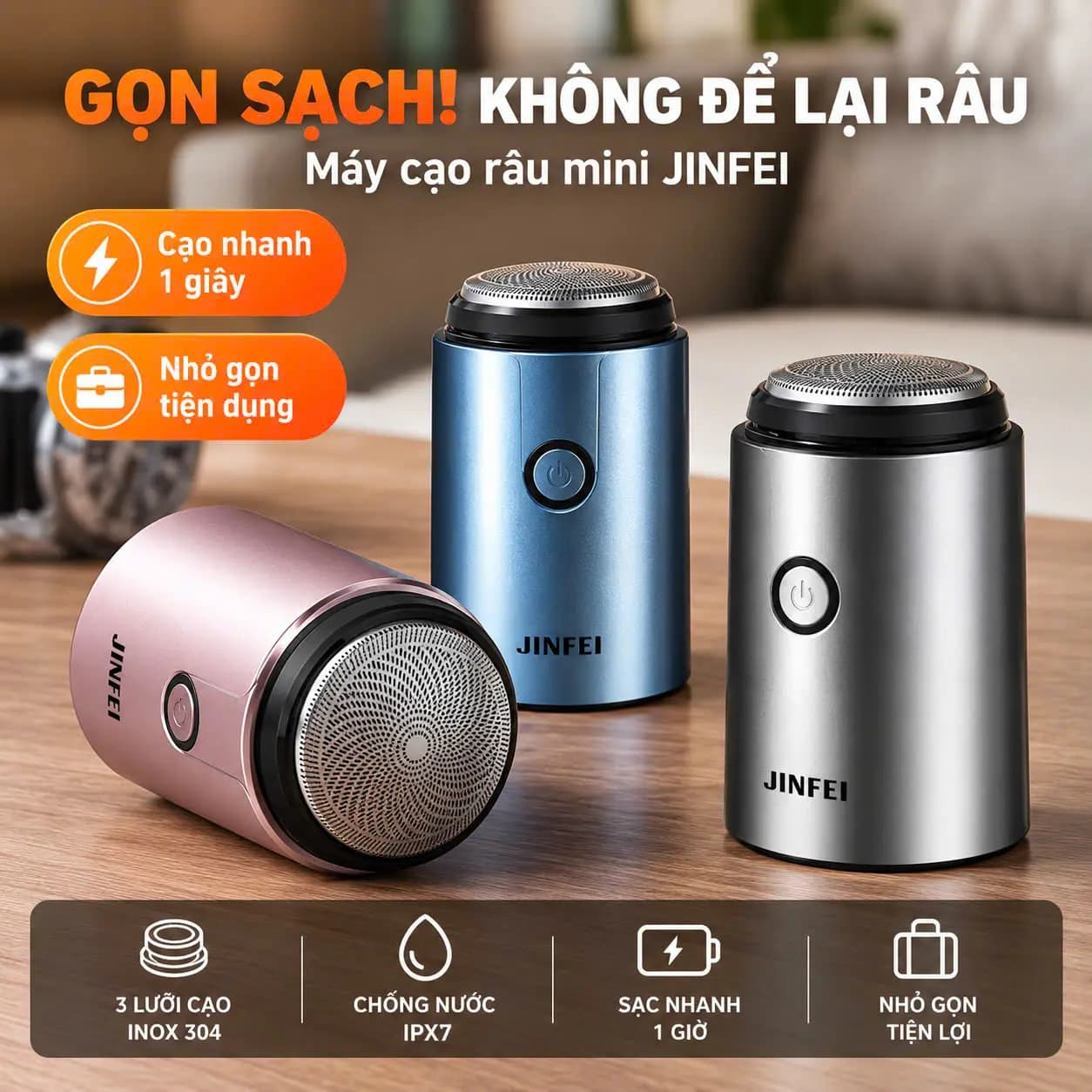 Máy cạo râu mini JINFEI AR-01 (dạng trụ)