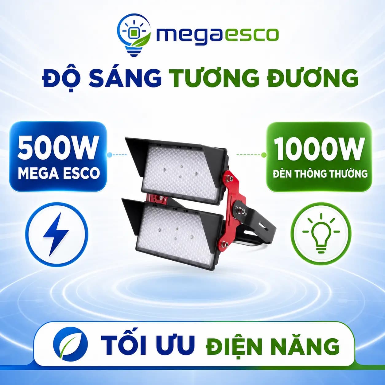 Đèn LED Stadium MC-FLA-003 500W – Độ sáng tương đương đèn 1000W thông thường