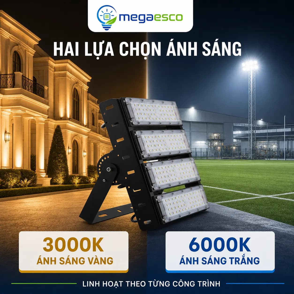 Đèn LED Pha Chiếu Xa MC-FLA-001 100W – Độ Sáng Tương Đương 200W, Hiệu Suất Cao 160Lm/W