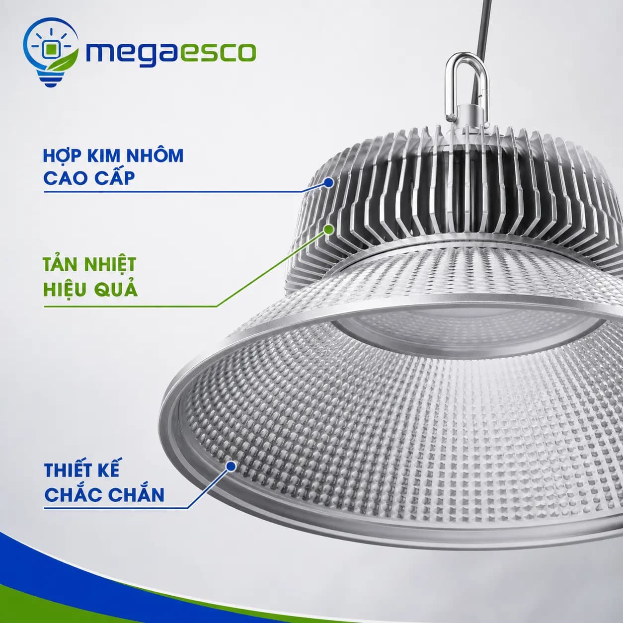 Đèn LED Highbay công suất 100W ( Độ sáng tương đương 200W ) công nghệ mới tiết kiệm điện năng