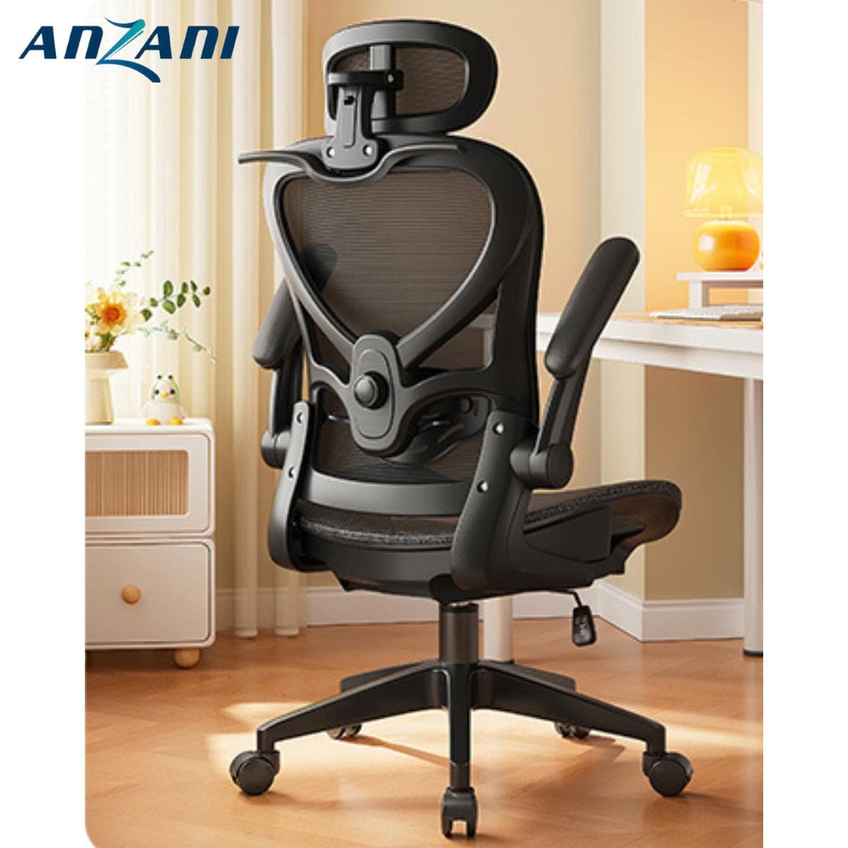 { Anzani CTH38} Ghế tựa lưng công thái học full lưới CTH38, ghế tựa lưng không ngả chỉ có chế độ gật gù dung dinh, mã ghế cao cấp giá rẻ ghế  công