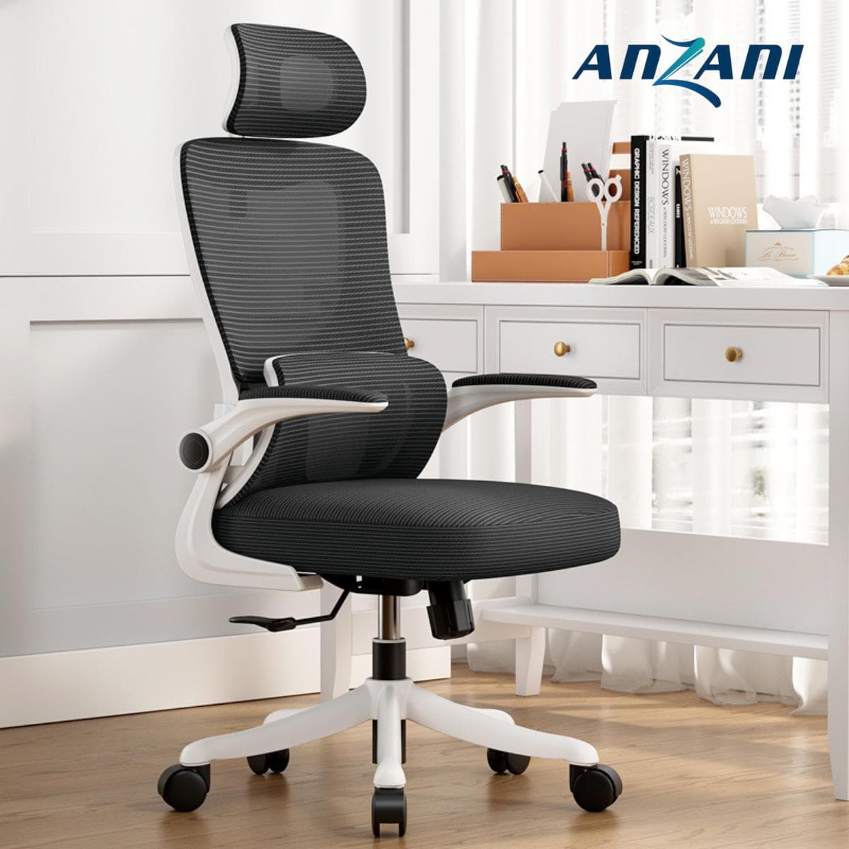 {CTH25 + CTH29} Anzani Ghế Công Thái Học CTH25 & CTH29 - Ghế Cố Định Không Ngả Lưng, Thiết Kế Lưng Cố Định Giúp Thoải Mái Khi Làm Việc & Thư Giãn, Bảo Hành 6 Tháng, Hàng Nhập Khẩu, Voucher 150K, Miễn Phí Vận Chuyển