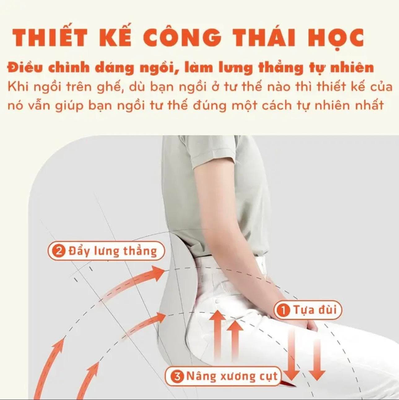 Ghế tựa lưng chỉnh dáng ngồi công thái học phù hợp với học sinh, sinh viên, người đi làm ghếngồi choconti ghếtựa chomẹbỉm ghế  tựa