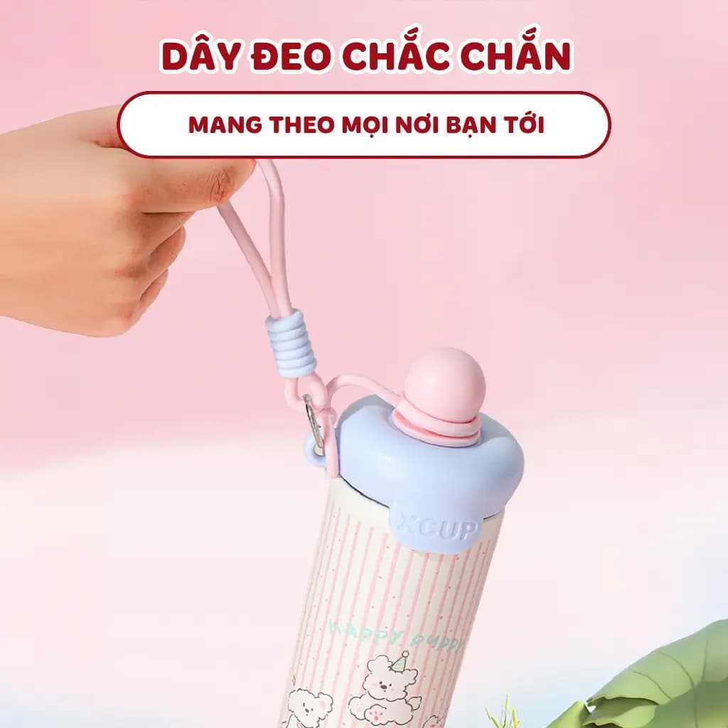 Bình giữ nhiệt XCUP NIUMI ống hút mới, INOX 316, dung tích 600ml, màu gradient dành cho học sinh, sinh viên