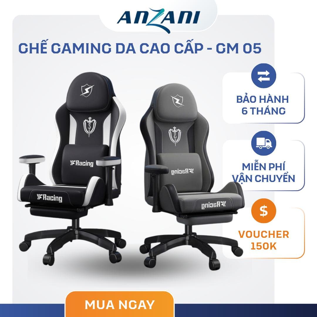 {GM 05} Anzani Ghế gaming Ghế Game Ghế công thái học - Da tổng hợp thoáng khí